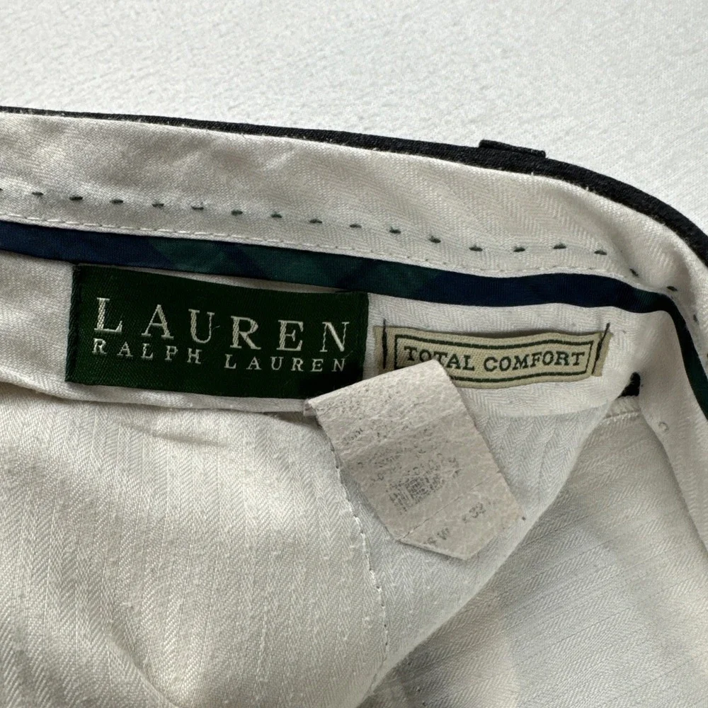 Lauren Ralph Lauren Mens Dark Gray Chalkstripe 2-Piece Suit 42L, 34*30 Wool